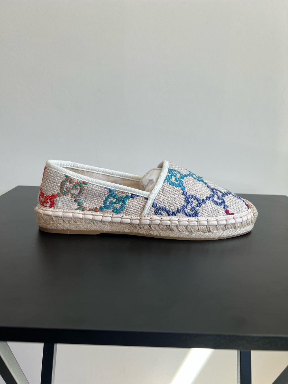Gucci Multicolor GG Embroidered Espadrille Flats EU 40 - Picture 5 of 13